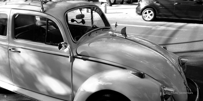 WV in Roma neighborhood Iconic Volkswagen Sedan in Roma neighborhood. By GentleTours